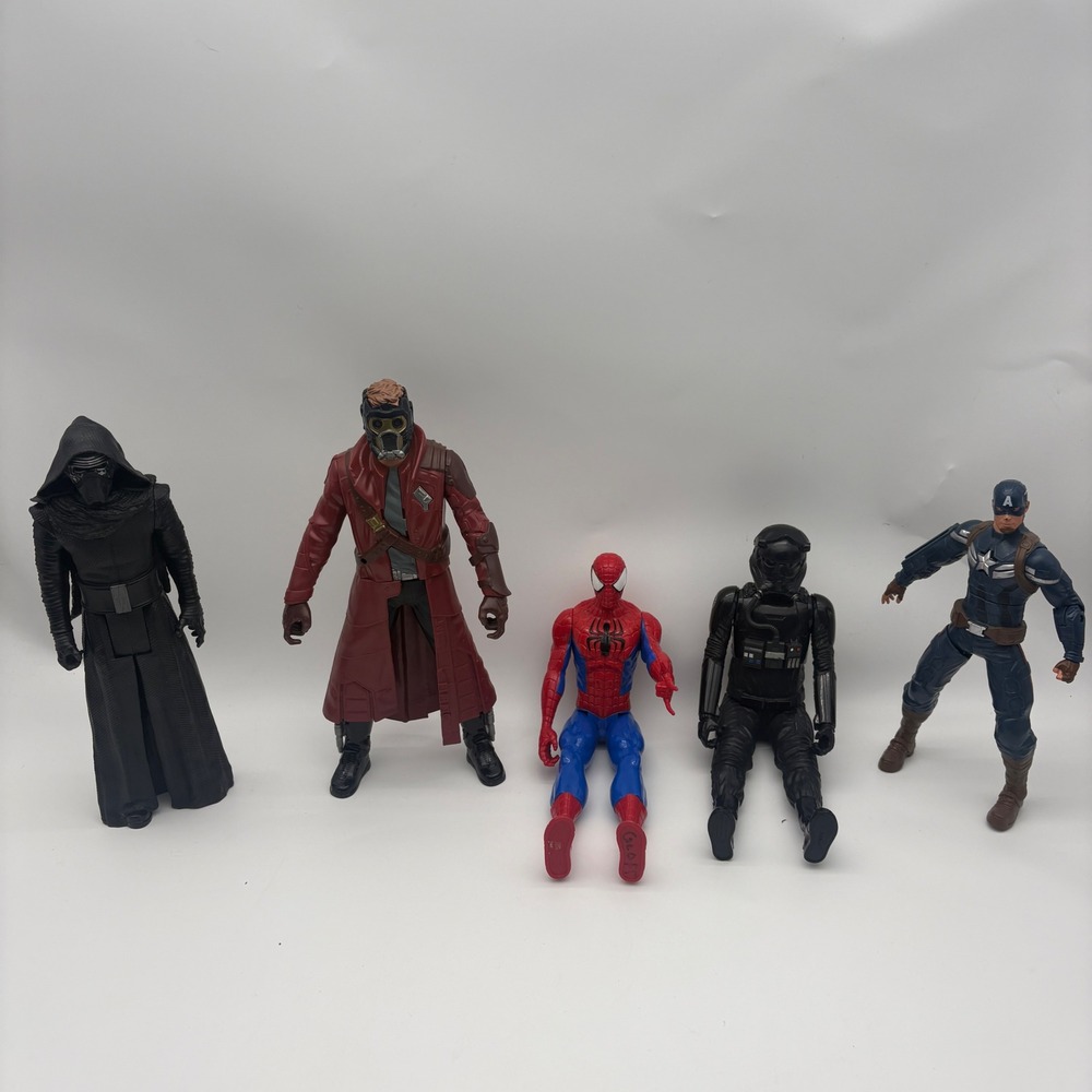 Marvel Star Wars Action Figure Lot Kylo Ren Star-Lord Spider-Man Captain America
